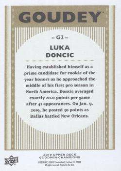 2019 Upper Deck Goodwin Champions - Goudey #G2 Luka Doncic Back