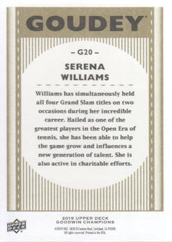 2019 Upper Deck Goodwin Champions - Goudey #G20 Serena Williams Back