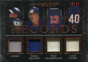 2019 Leaf Ultimate Sports - Ultimate Records Relics #UR-07 Ichiro / Teemu Selanne / Wilt Chamberlain / Gale Sayers Front