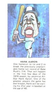 1974 Little Caesars Sports Calendar #NNO Hank Aaron Front