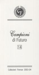 2003-04 Firenze Campioni di Futuro (Future Stars) #14 Maria Sharapova Back