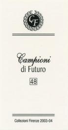2003-04 Firenze Campioni di Futuro (Future Stars) #48 Christian Klien Back