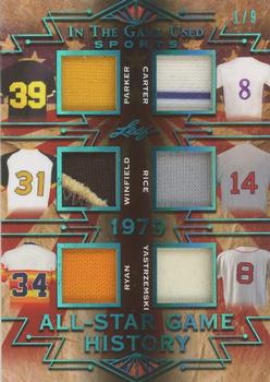 2019 Leaf In the Game Used - All-Star Game History 6 Relics Platinum Blue #ASG-05 Dave Parker / Gary Carter / Dave Winfield / Jim Rice / Nolan Ryan / Carl Yastrzemski Front