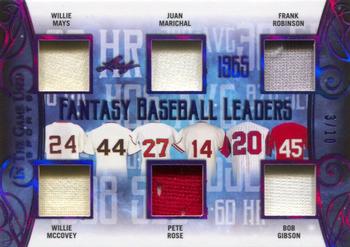 2019 Leaf In the Game Used - Fantasy Baseball Leaders 6 Relics Purple #FBL-06 Ted Williams / Mickey Mantle / Stan Musial / Willie Mays / Ernie Banks / Eddie Mathews Front