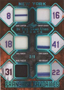2019 Leaf In the Game Used - Franchise Favorites 6 Relics Platinum Blue #FRF-07 Gary Carter / Dwight Gooden / Darryl Strawberry / Tom Seaver / Mike Piazza / Ray Knight Front
