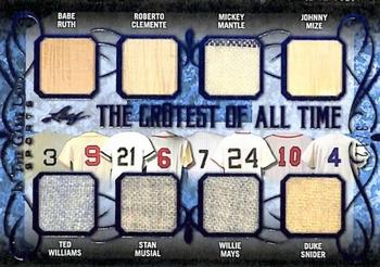 2019 Leaf In the Game Used - The Gr8est of All-Time 8 Relics #TGT-08 Babe Ruth / Ted Williams / Roberto Clemente / Stan Musial / Mickey Mantle / Willie Mays / Johnny Mize / Duke Snider Front