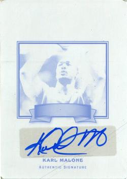 2012 Leaf Legends of Sport - AKA Autographs Printing Plates Black #AKA-KM1 Karl Malone Front