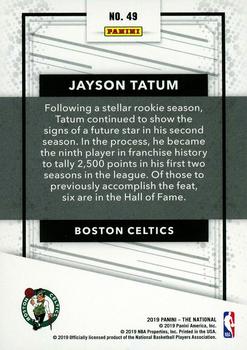 2019 Panini The National #49 Jayson Tatum Back