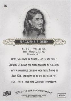 2018 Upper Deck Goodwin Champions - Photo Variations #45 Mackenzie Dern Back