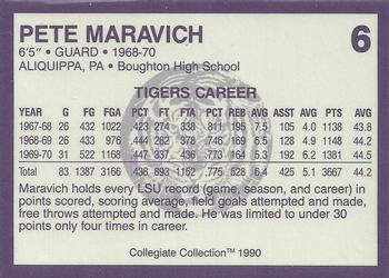 1990 Collegiate Collection LSU Tigers - Promos #6 Pete Maravich Back