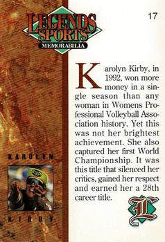 1993 Legends Sports Memorabilia - Silver #17 Karolyn Kirby Back