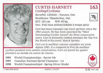 1992 Erin Maxx Summer Olympics Hopefuls #163 Curtis Harnett Back