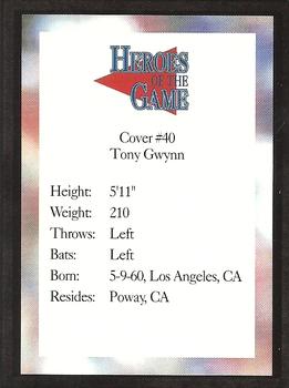 1993-97 Heroes of the Game - Platinum #40 Tony Gwynn Back