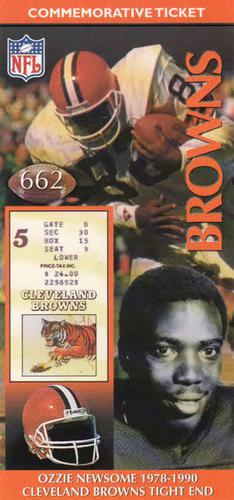 1998 Commemorative Ticket #NNO Ozzie Newsome 1978-1990 Cleveland Browns Front