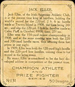 1910 Champion Athletes (C52) #31 Jack Eller Back