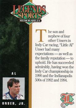 1994 Legends Sports Memorabilia #NNO Al Unser Jr. Back