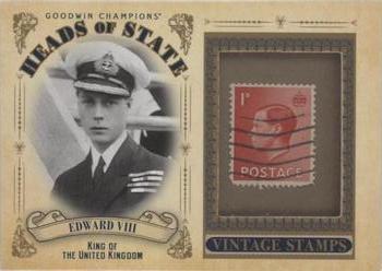 2020 Upper Deck Goodwin Champions - Heads of State Stamp Relics #HS-5 Edward VIII Front