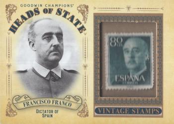 2020 Upper Deck Goodwin Champions - Heads of State Stamp Relics #HS-16 Francisco Franco Front