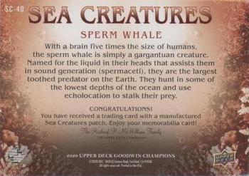 2020 Upper Deck Goodwin Champions - Sea Creatures Manufactured Patches #SC-40 Sperm Whale Back