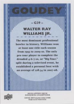 2019 Upper Deck Goodwin Champions - Goudey Royal Blue #G39 Walter Ray Williams Jr. Back