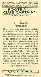 1935 Ogden's Football Club Captains #9 Allan Craig Back