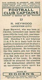 1935 Ogden's Football Club Captains #15 Roger Heywood Back