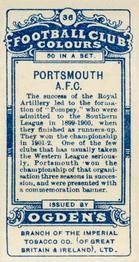 1906 Ogden's Football Club Colours #36 Portsmouth Back