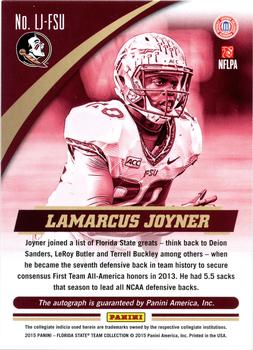 2015 Panini Florida State Seminoles - Autographs #LJ-FSU Lamarcus Joyner Back