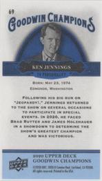2020 Upper Deck Goodwin Champions - Minis Royal Blue #69 Ken Jennings Back