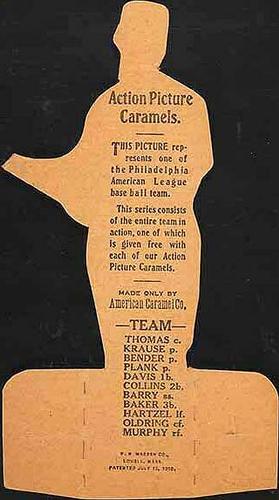 1910 American Caramel Die Cuts (E125) #NNO Home Run Baker Back