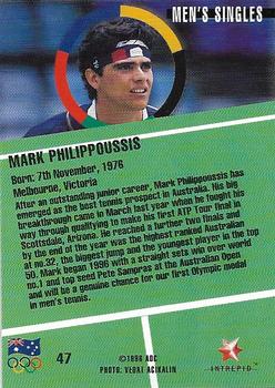 1996 Intrepid Pride of a Nation Australian Olympics #47 Mark Philippoussis Back