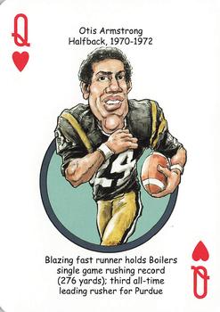 2014 Hero Decks Purdue Boilermakers Basketball & Football Heroes Playing Cards #Q♥ Otis Armstrong Front