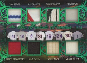 2020 Leaf In The Game Used Sports - The Fantastic Franchise Relics Emerald Foil #TFF-14 Tom Seaver / Darryl Strawberry / Gary Carter / Mike Piazza / Dwight Gooden / Willie Mays / Nolan Ryan / Mookie Wilson Front