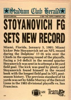 1991 Stadium Club Charter Member #NNO Pete Stoyanovich Back