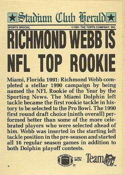 1991 Stadium Club Charter Member #NNO Richmond Webb Back