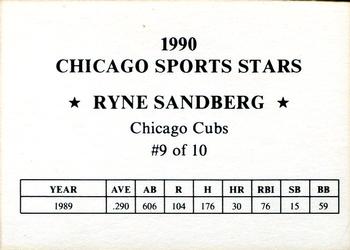 1990 Chicago Sports Stars (unlicensed) #9 Ryne Sandberg Back