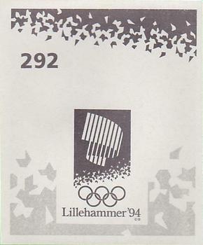 1994 Panini Lillehammer Stickers #292 Mats Sundin Back