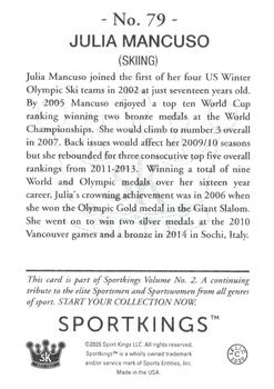 2021 Sportkings Volume 2 #79 Julia Mancuso Back