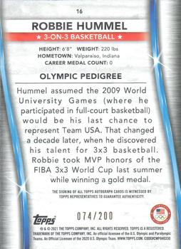 2021 Topps U.S. Olympic & Paralympic Team & Hopefuls - Autograph #16 Robbie Hummel Back