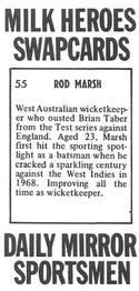 1971 Daily Mirror Milk Heroes Swapcards #55 Rod Marsh Back