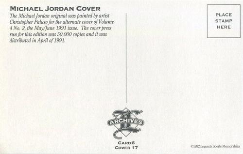 1992-93 Legends Sports Memorabilia Archives Postcards #6 Michael Jordan Back