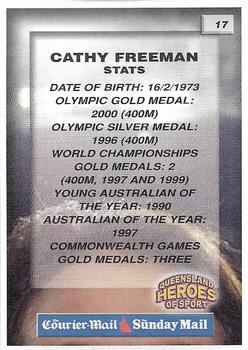 2002 Courier Mail Sunday Mail Queensland Heroes of Sport #17 Cathy Freeman Back