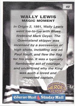 2002 Courier Mail Sunday Mail Queensland Heroes of Sport #40 Wally Lewis Back