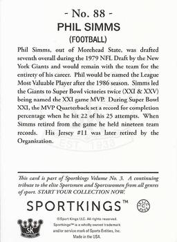 2022 Sportkings Volume 3 #88 Phil Simms Back