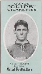 1910 Cope Brothers Noted Footballers #18 Jim Harrop Front