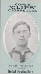 1910 Cope Brothers Noted Footballers #238 James Molyneux Front