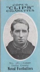 1910 Cope Brothers Noted Footballers #281 Edward Garry Front