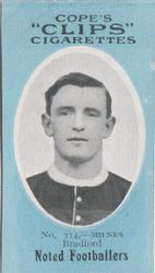 1910 Cope Brothers Noted Footballers #314 Charlie Milnes Front