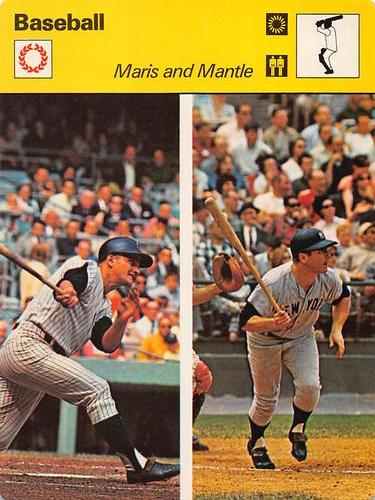 1977-80 Sportscaster Series 7 (UK) #07-16 Roger Maris / Mickey Mantle Front