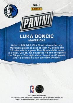 2022 Panini Father's Day - Gold #1 Luka Doncic Back